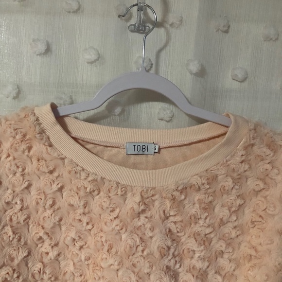 Light Pink Cozy Sweater Soft Rose Pattern Small - Picture 2 of 12